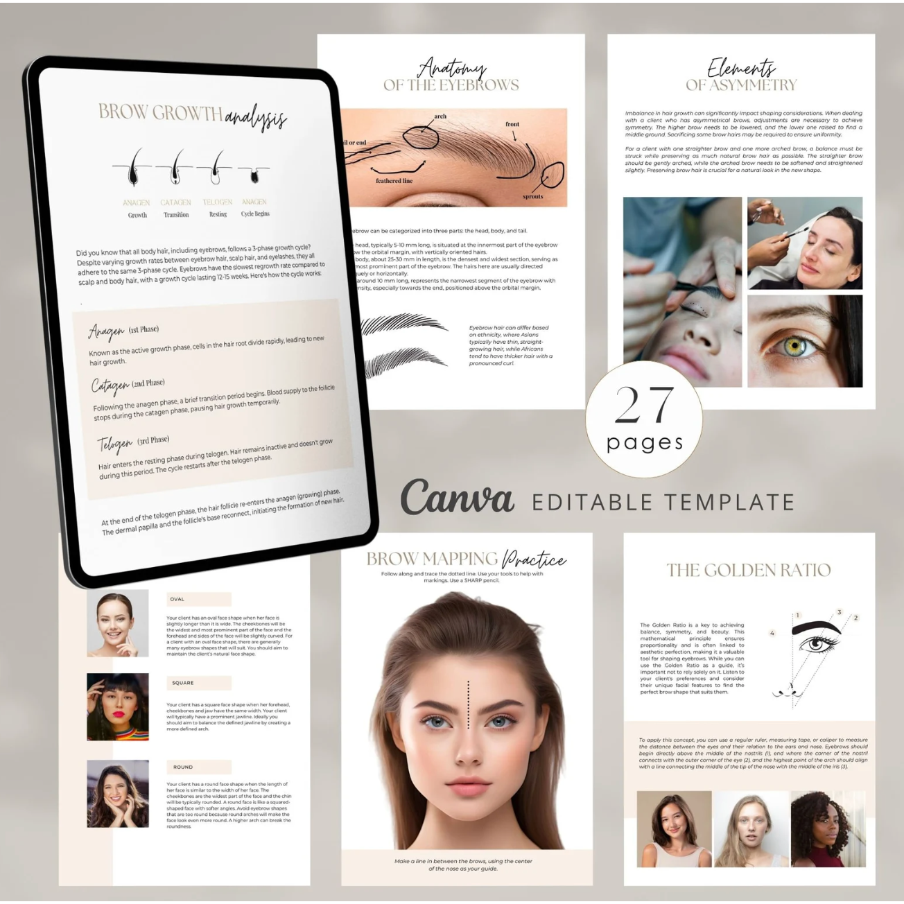 Eyebrow Mapping Course Editable Training Manual